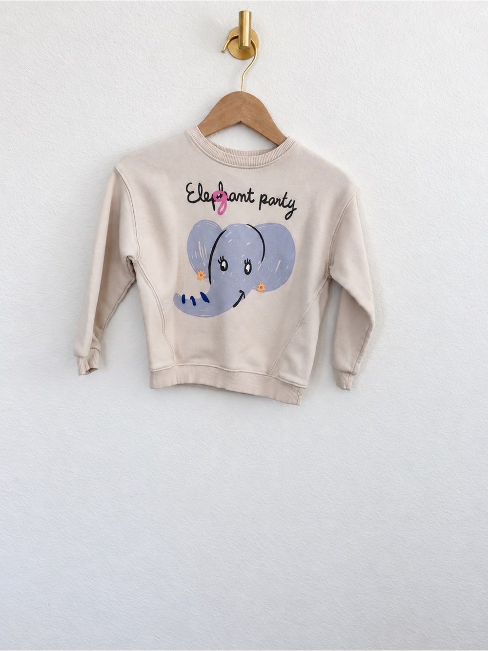 Zara Sweatshirt with Lavender Elephant Graphic